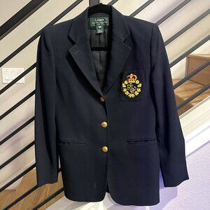 RALPH LAUREN Vintage Navy Petite Blazer